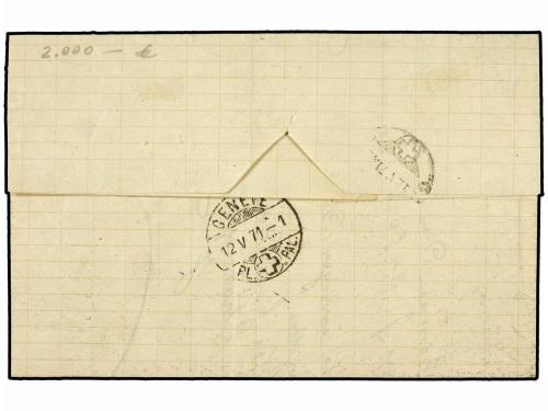 ✉ FRANCIA. Yv. 47. 1871. GIVORS a SUIZA. 30 cts. castaño. MA