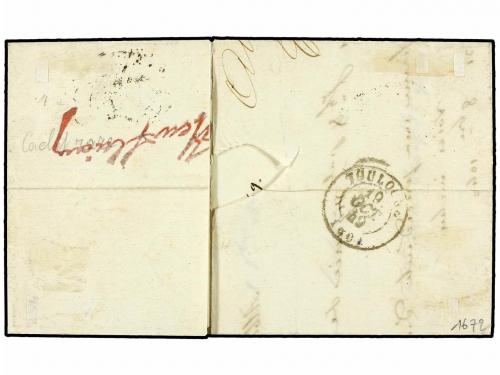 ¿ FRANCIA. 1849. ALBI a TOULOUSE. 20 cts. negro, grandes már