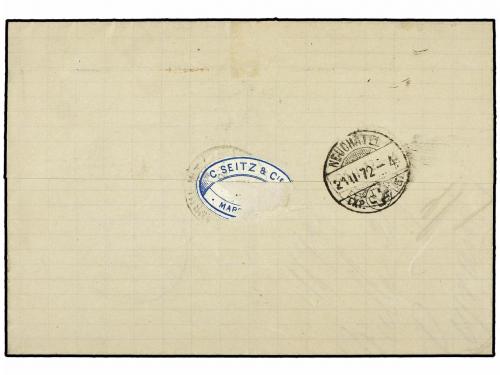 ¿ FRANCIA. 1872. MARSELLA a NEUCHATEL (Suiza). 5 cts. verde