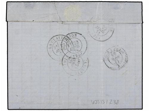 ✉ FRANCIA. Yv. 42B (4). 1871. MARCIGNY a DIJON. 5 cts. verde