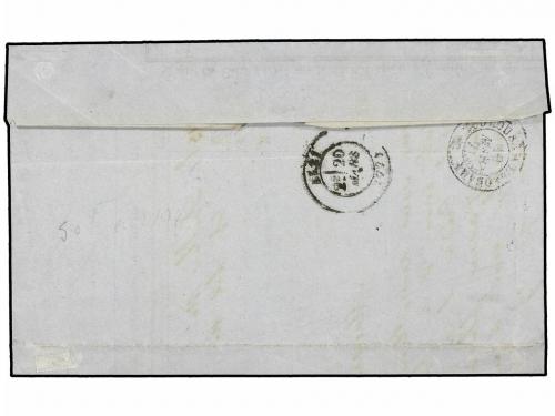 ✉ FRANCIA. Yv. 44A. 1871. BOURG-ARGENTAL a ALBI. 20 cts. azu