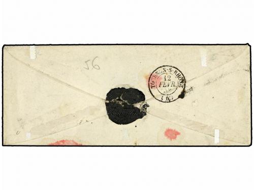 ✉ FRANCIA. Yv. 10 (2). 1853. ANNONAY a TOURNON. 25 cts. azul