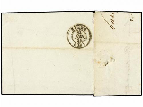 ✉ FRANCIA. Yv. 10. 1854. PARÍS a NIMES. 25 cts. azul, márgen