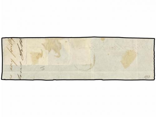 Δ FRANCIA. 1863 (24-Dic.). Fragmento con sellos de 10 cts. b