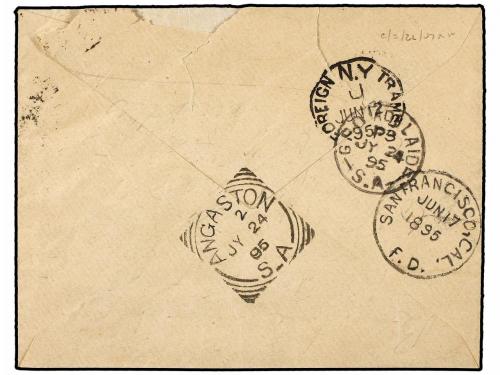 ✉ CHILE. 1895. VALPARAISO a ANGASTON (Australia del Sur). 10