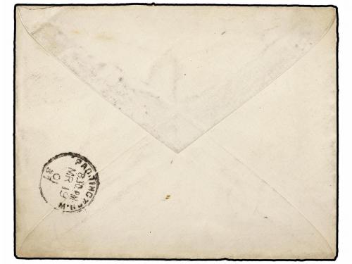 ✉ CHILE. 1901. VALPARAISO a LONDRES. 5 ctvos. s. 30 cts. roj