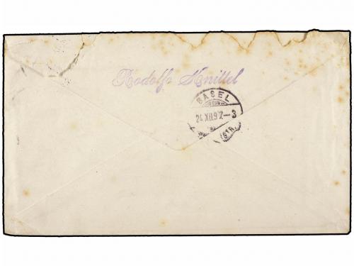 ✉ CHILE. 1897. VALDIVIA a BASEL (Suiza). 10 cts. naranja, al