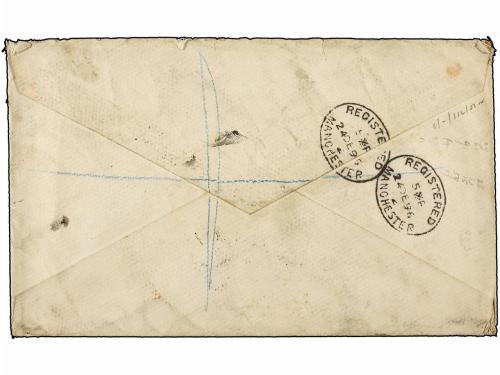 ✉ CHILE. Sc. 31 (2). 1896. IQUIQUE a LONDRES. 20 ctvos. gris