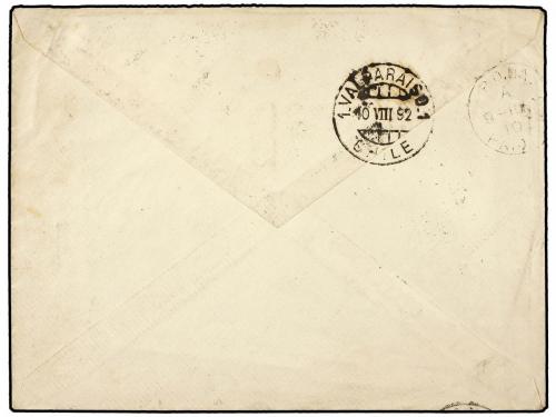 ✉ CHILE. Sc. 26 (5). 1892. SANTIAGO a NEW YORK. 2 cts. rosa,