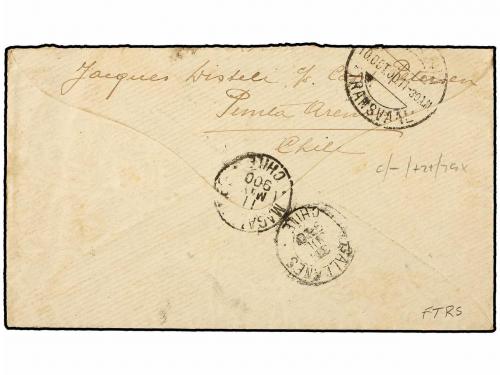 ✉ CHILE. Sc. 38 (3), 28. 1900. PUNTA ARENAS a PRETORIA (Áfri