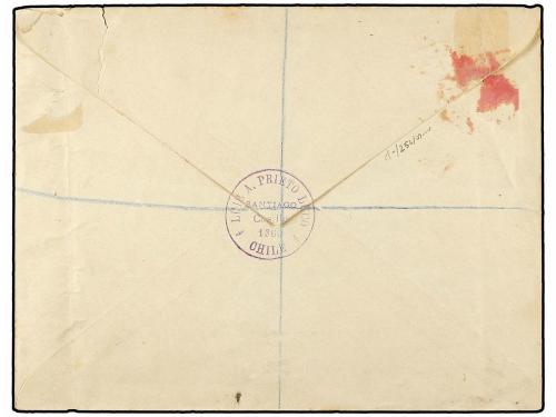 ✉ CHILE. Sc. 28, 29 (2). 1900. SANTIAGO a LARNACA (Chipre). 