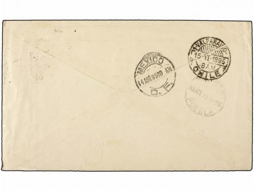 ✉ CHILE. Sc. 25, 26 (2). 1895. CONCEPCIÓN a PUEBLA (México) 
