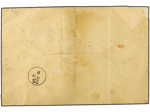 ✉ CHILE. 1899. VALPARAISO a ALEMANIA. 5 ctvos. azul, bloque 