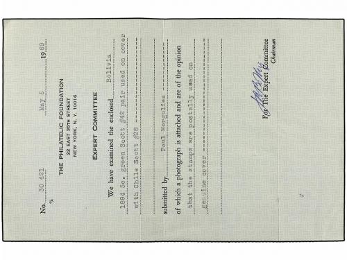 ✉ CHILE. Sc. 28. 1895. SAMAIPATA (Bolivia) a PARÍS. Circulad