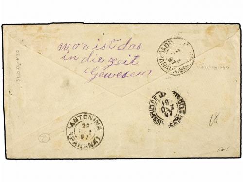 ✉ CHILE. Sc. 37 (3), 38, 30. 1897. VALPARAISO a ANTONINA (Br