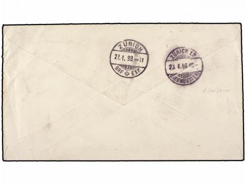 ✉ CHILE. 1897. CHILLAN a ZURICH (Suiza). Entero Postal de 15