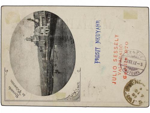 ¿ CHILE. 1897. VALPARAISO a GINEBRA (Suiza). Tarjeta Postal