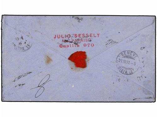 ✉ CHILE. Sc. 29, 30. 1897. VALPARAISO a GINEBRA (Suiza). Ent