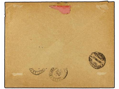 ✉ CHILE. 1899. VALPARAISO a BÉLGICA. 5 cts. azul (sello y bl