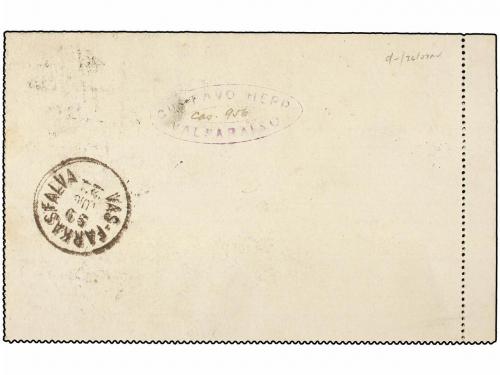 ✉ CHILE. 1899. VALPARAISO a HUNGRÍA. CARTA-TARJETA de 5 ctvo