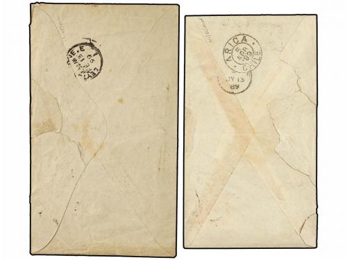✉ CHILE. 1889-99. Dos cartas circuladas de PISAGUA a INGLATE