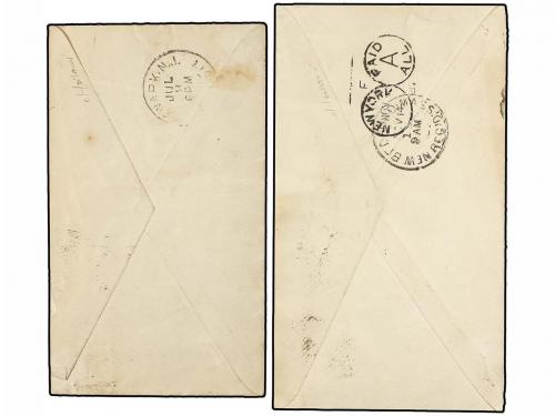 ✉ CHILE. Sc. 29. 1886-87. Dos cartas circuladas desde IQUIQU