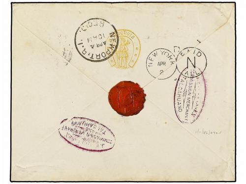 ✉ CHILE. (1881 CA.). Sobre escrito a bordo del buque USA "Ir