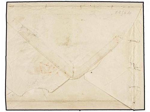 ✉ PORTUGAL. 1869. LISBOA a PARÍS. 120 reis azul, bloque de c