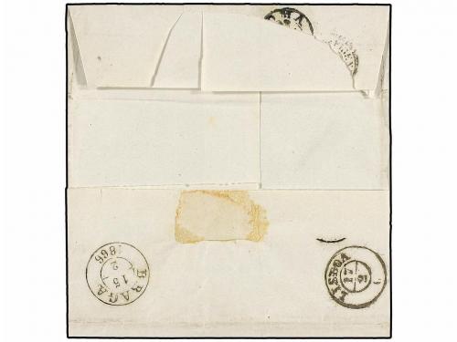 ✉ PORTUGAL. Af. 18 (3). 1866. BRAGA to ROME. 100 reis lilac,