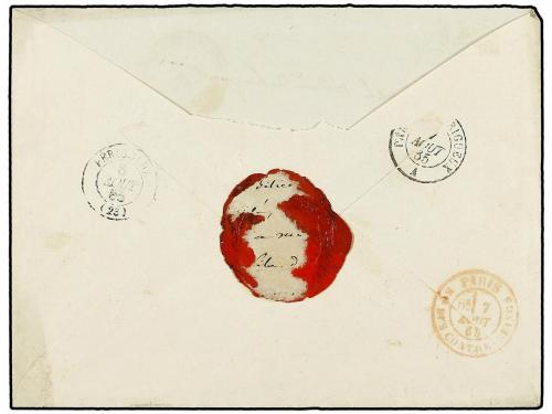 ✉ FRANCIA. 1865. Envelope to PERIGUEUX with BAU. DE PALAIS D