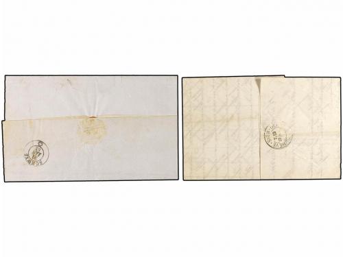 ✉ SUIZA. 1863-67. Dos cartas con franqueo de 10 rp. azul, ma