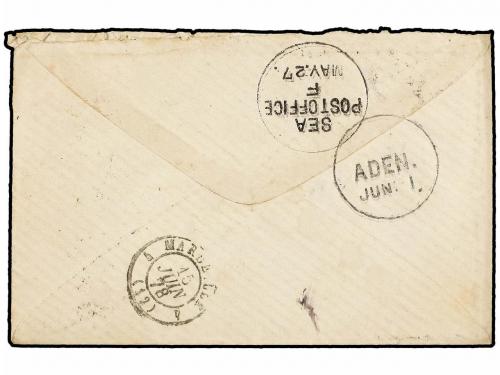 ✉ FRANCIA. Yv. 54, 60. 1878. LINEA N. SHANGAHI-MARSELLA. Car