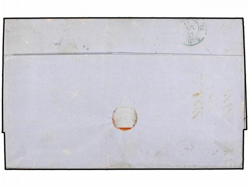 ✉ ESPAÑA. Ed. 82, 82a (2). 1866. BARCELONA a MARSEILLE.12 cu