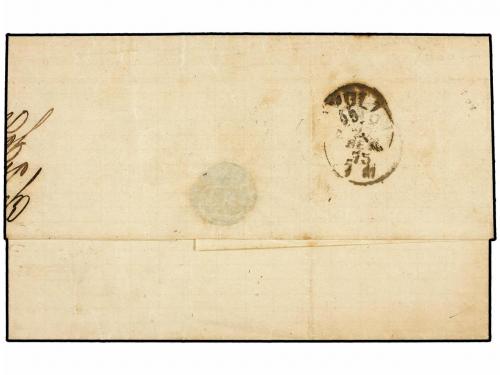 ✉ SINGAPUR. 1875 (28-8). SINGAPORE a GENOVA (Italia).Circula