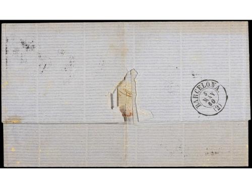 ✉ CUBA. Ant. 8. 1860. HABANA a BARCELONA. 1 real verde. MAGN