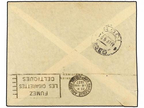 ✉ FRANCIA. 1937. RODAS a MARSELLA. 5 cts. (2), 10 cts., 15 c