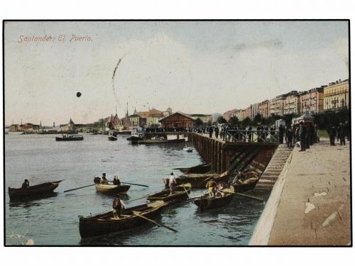 ✉ FRANCIA. 1912. Tarjeta Postal de SANTANDER escrita a bordo