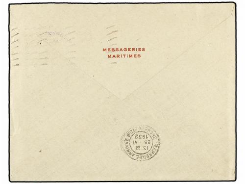 ✉ FRANCIA. 1932. Sobre circulado a MARSEILLE. 50 cts. naranj