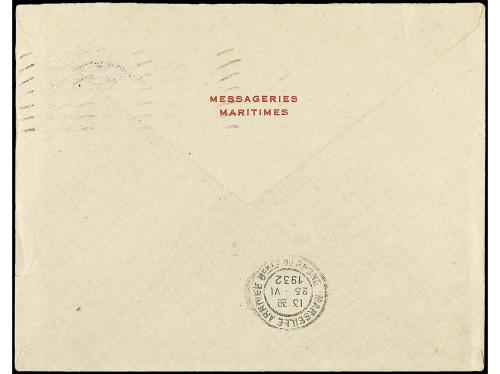 ✉ FRANCIA. 1932. Sobre circulado a MARSEILLE. 50 cts. naranj