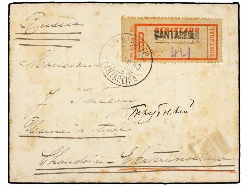 ✉ PORTUGAL. 1903. CANTAREIRA a RUSIA. 25 reis carmín (2), 65