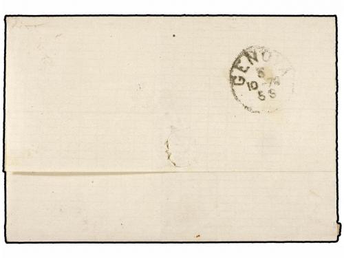 ✉ PORTUGAL. 1878. LISBOA a GENOVA (Italia). 50 reis azul, ma