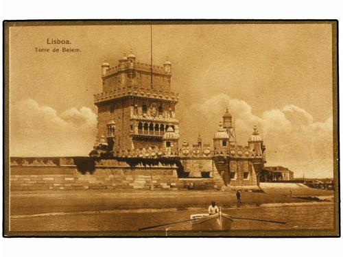 ✉ PORTUGAL. 1925. LISBOA a PARÍS. Tarjeta Postal con sellos 