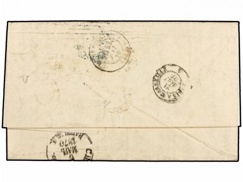 ¿ RUSIA. Yv. 19A, 20, 21. 1870. S. PETERSBURGO a MONTPELLIER