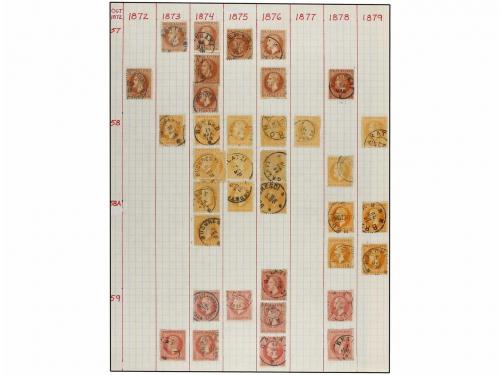 ° RUMANIA. Mi. 36/42. 1872. Two album pages with some stamps
