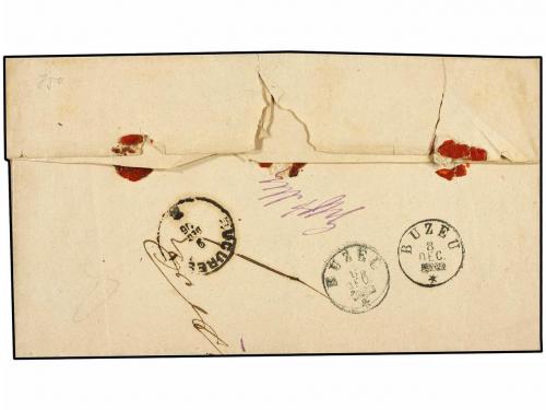 ✉ RUMANIA. 1876. BUZEU to BUCAREST. 5 bani bistre, 15 bani r