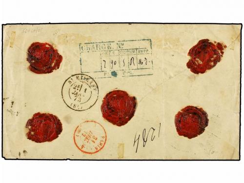 ¿ RUMANIA. 1872. BUCAREST to ST. ETIENNE (France). 10 bani b