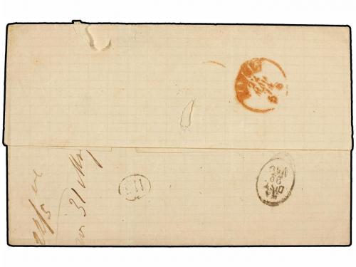 ✉ RUMANIA. 1874. BRAILA to NAPOLI (Italy). 50 bani rose, arr