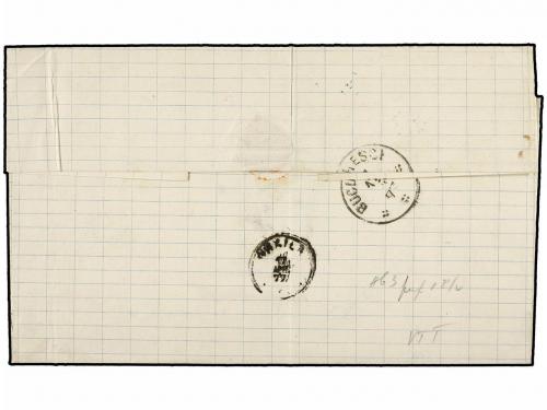 ✉ RUMANIA. Mi. 46. 1877. GIURGIU to BRAILA. 15 bani dark red