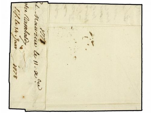 ✉ MONACO. 1778 (14 Enero). PORT MAURICE a MARSEILLE. Marca m