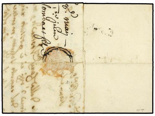 ✉ ITALIA. 1736 (8 Mayo). NÁPOLES a MARSEILLE (Francia). Marc